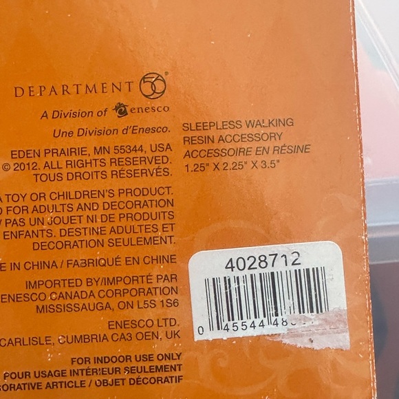 Department 56 Sleepless Walking Figurine - Orange and White - Picture 3 of 5